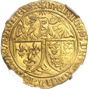 Henri VI d'Angleterre (1422-1453). Salut d’or 2e émission ND (1422), Véronique, Dijon.