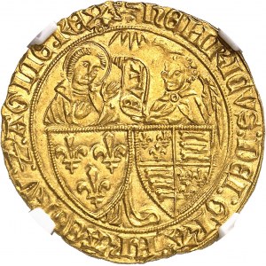 Henri VI d'Angleterre (1422-1453). Salut d’or 2e émission ND (1422), léopard, Rouen.