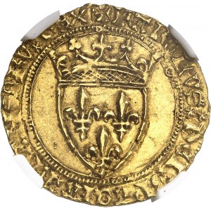 Charles VII (1422-1461). Écu d’or ŕ la couronne 1er type, 3e émission ND (1424), Toulouse.
