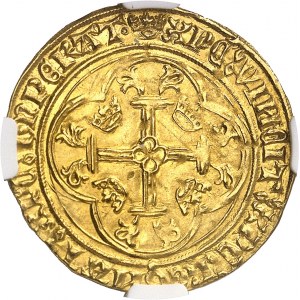 Charles VII (1422-1461). Écu d’or ŕ la couronne 3e type, ou écu neuf, 6e émission ND (1450-1461), Rouen.