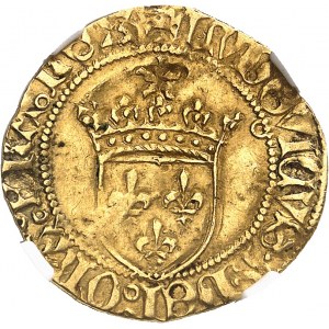 Louis XI (1461-1483). Demi-écu d’or ŕ la couronne, 2e émission ND (1474), Toulouse.