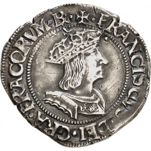 François Ier (1515-1547). Teston du Dauphiné, 2e type ND (1523-1528), Romans.