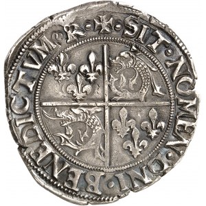 François Ier (1515-1547). Teston du Dauphiné, 2e type ND (1523-1528), Romans.