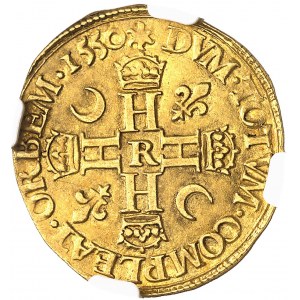 Henri II (1547-1559). Henri d’or, 1er type 1550, R, Villeneuve-lčs-Avignon.