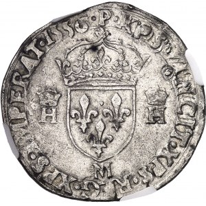 Henri II (1547-1559). Teston, 2e type 1556, M, Toulouse.