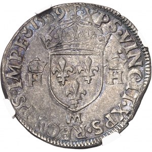 François II (1559-1560). Demi-teston, 5e type 1559, M, Toulouse.