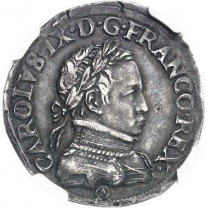 Charles IX (1560-1574). Teston 6e type dit “morveux”, cuirasse ŕ plates 1562, OA, Orléans.