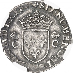 Charles IX (1560-1574). Demi-teston 6e type dit “morveux”, cuirasse damasquinée 1562, OA, Orléans.