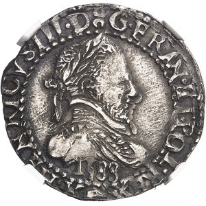 Henri III (1574-1589). Quart de franc au col plat 1588, K, Bordeaux.