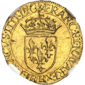 Henri IV (1589-1610). Écu d’or au soleil, 1er type 1593, H, La Rochelle.