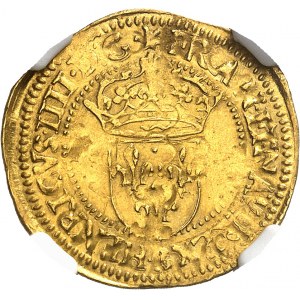 Henri IV (1589-1610). Demi-écu d’or au soleil, 1er type 1595, B, Rouen.