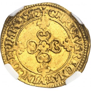 Henri IV (1589-1610). Demi-écu d’or au soleil, 1er type 1595, B, Rouen.