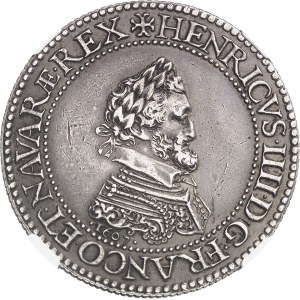 Henri IV (1589-1610). Piéfort de poids double de l’essai du franc, Tranche cannelée 1607, A, Paris.