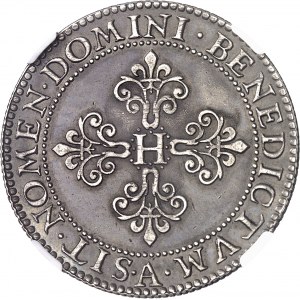 Henri IV (1589-1610). Piéfort de poids double de l’essai du franc, Tranche cannelée 1607, A, Paris.