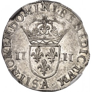 Henri IV (1589-1610). Quart d’écu, croix fleurdelisée de face 1590, A, Compičgne.