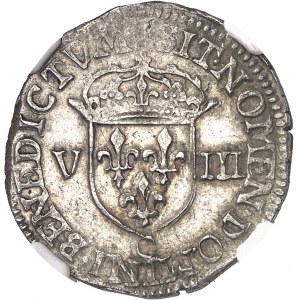 Louis XIII (1610-1643). Huitičme d’écu, 1er type, croix de face 1615, C, Saint-Lô.