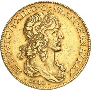 Louis XIII (1610-1643). Essai de dix louis d’or ŕ la tęte laurée et buste drapé 1640, A, Paris.