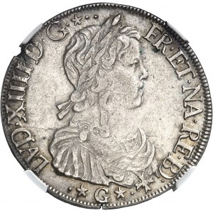 Louis XIV (1643-1715). Écu de Béarn ŕ la mčche longue 1652, Morlaŕs.