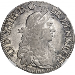 Louis XIV (1643-1715). Écu de Béarn au buste juvénile 1679, Pau.