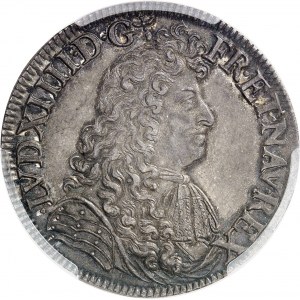 Louis XIV (1643-1715). Écu ŕ la cravate, 2e émission par F. Warin 1681, S, Reims.