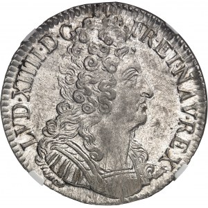 Louis XIV (1643-1715). Écu aux trois couronnes 1714, CC, Besançon.