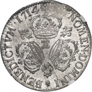 Louis XIV (1643-1715). Écu aux trois couronnes 1714, CC, Besançon.