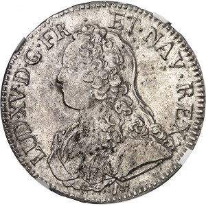 Louis XV (1715-1774). Écu aux rameaux d’olivier 1732/1/0, N, Montpellier.