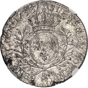 Louis XV (1715-1774). Demi-écu aux rameaux d’olivier 1733, &, Aix-en-Provence.