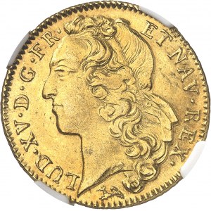 Louis XV (1715-1774). Double louis d’or au bandeau 1742, L, Bayonne.