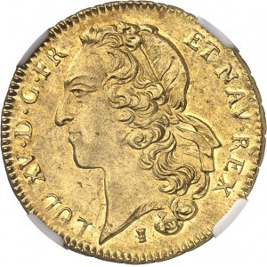 Louis XV (1715-1774). Double louis d’or au bandeau 1743, 9, Rennes.