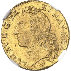 Louis XV (1715-1774). Louis d’or au bandeau 1744/2, BB, Strasbourg.