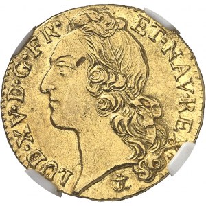 Louis XV (1715-1774). Louis d’or au bandeau 1744/3, &, Aix-en-Provence.