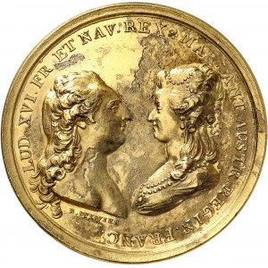 Louis XVI (1774-1792). Médaille d’Or, naissance du Dauphin par B. Duvivier 1781, Paris.