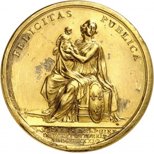 Louis XVI (1774-1792). Médaille d’Or, naissance du Dauphin par B. Duvivier 1781, Paris.