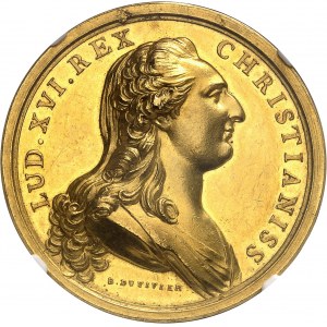 Louis XVI (1774-1792). Médaille d’Or, Prix de la Société royale de médecine de Paris, par Duvivier ND, Paris.