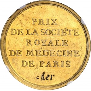 Louis XVI (1774-1792). Médaille d’Or, Prix de la Société royale de médecine de Paris, par Duvivier ND, Paris.