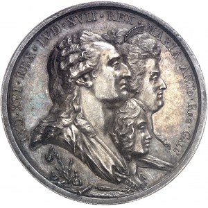 Constitution (1791-1792). Médaille, apothéose de la famille royale, par F. H. Krüger ND (1795), Dresde.