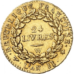 Convention (1792-1795). Louis d’or de 24 livres 1793 - L’An II, W, Lille.