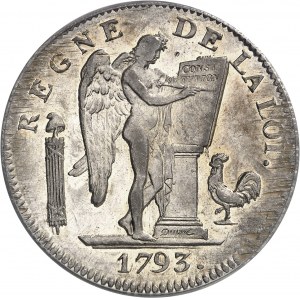 Convention (1792-1795). Écu de 6 livres FRANÇOISE 1793 - An II, D, Lyon.