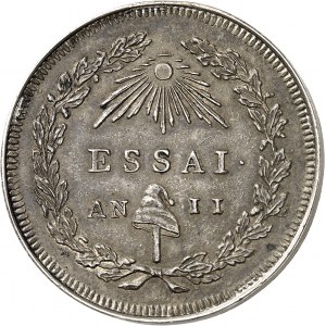 Convention (1792-1795). Essai de Bernier ŕ la République, en argent An II (1793), Paris.