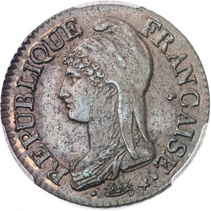 Directoire (1795-1799). Cinq centimes Dupré, grand module An 8 (1799), AA, Metz.