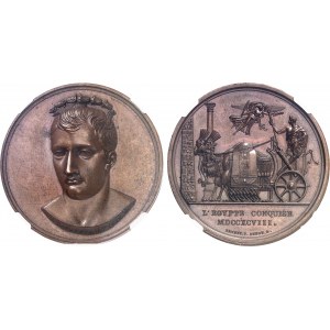 Directoire (1795-1799). Paire de médailles, l'Égypte conquise, par Jouannin et Brenet 1798, Paris.