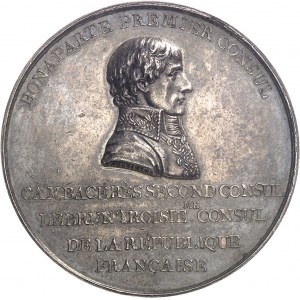 Consulat (1799-1804). Médaille, pose de la premičre pierre de la colonne Nationale, grand module, par B. Duvivier An 8 - 1800, Paris.