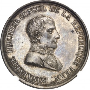 Consulat (1799-1804). Médaille, Paix de Lunéville, 1er type, par Andrieu An IX (1801), Paris.