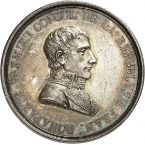 Consulat (1799-1804). Médaille, Paix de Lunéville, 1er type, par Andrieu An IX (1801), Paris.