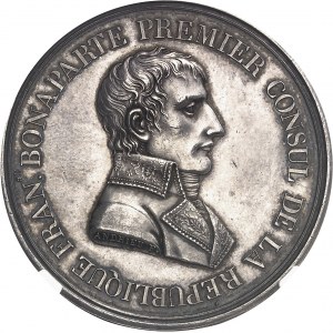 Consulat (1799-1804). Médaille, Paix de Lunéville, 2e type, par Andrieu An IX (1801), Paris.