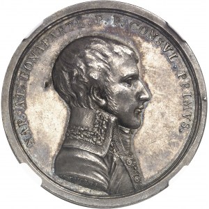 Consulat (1799-1804). Médaille, la Paix de Lunéville, par M. Buecklé 1802, Augsbourg.