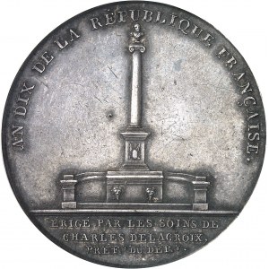 Consulat (1799-1804). Médaille, ouverture du cours Bonaparte et création de la fontaine Bonaparte ŕ Marseille, par P. Poize An X (1802), Paris.