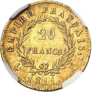 Premier Empire / Napoléon Ier (1804-1814). 20 francs Empire, frappe médaille 1811, A, Paris.