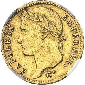 Premier Empire / Napoléon Ier (1804-1814). 20 francs Empire 1814, CL, Gęnes.